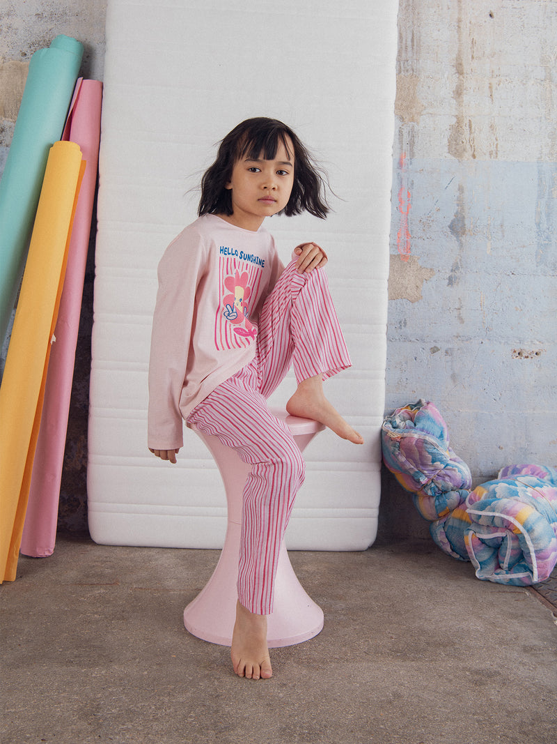 Pyjama long rose "Hello Sunshine" pour enfant fille