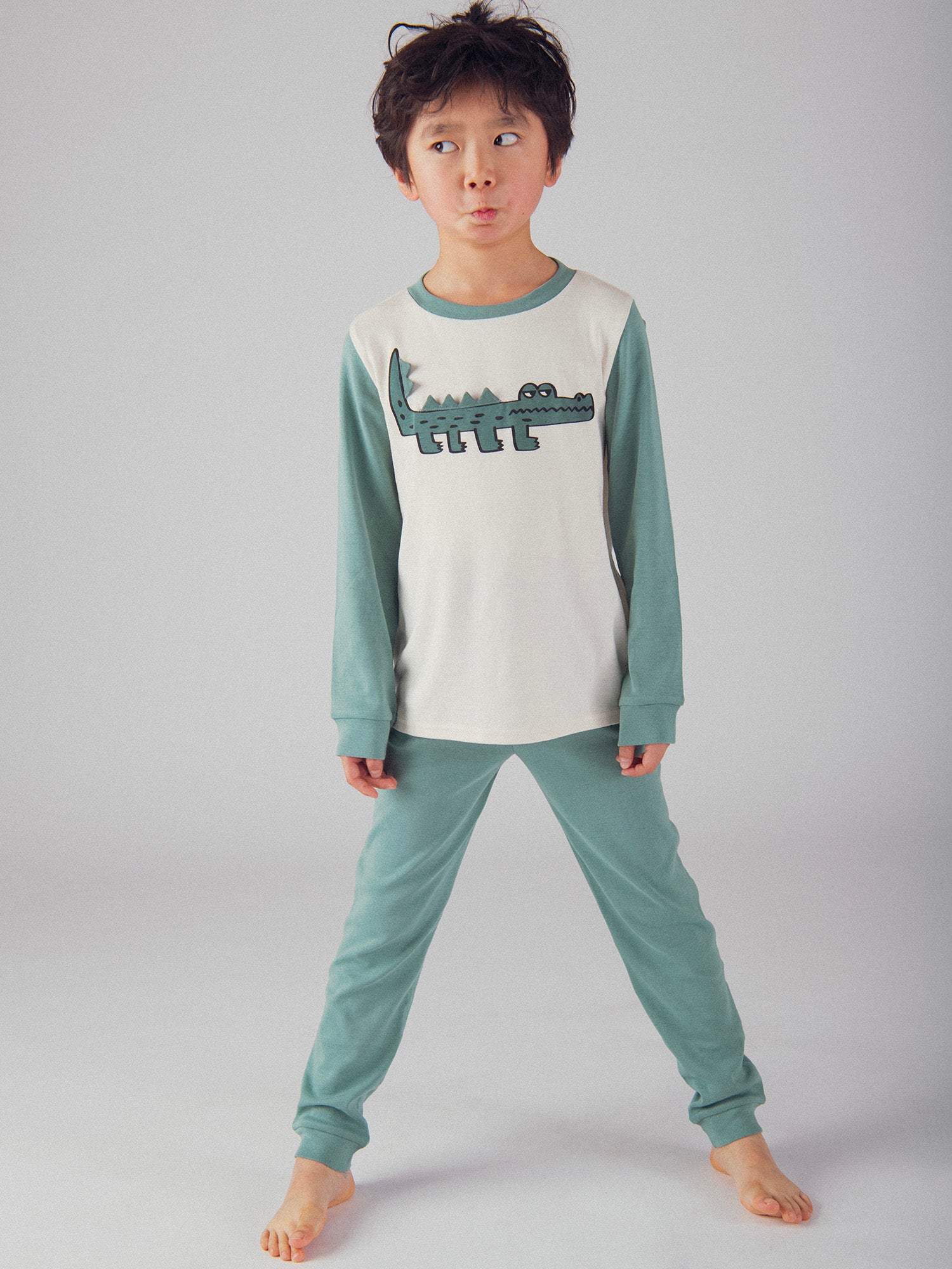 Pyjama bicolore crocodile pour enfant garçon