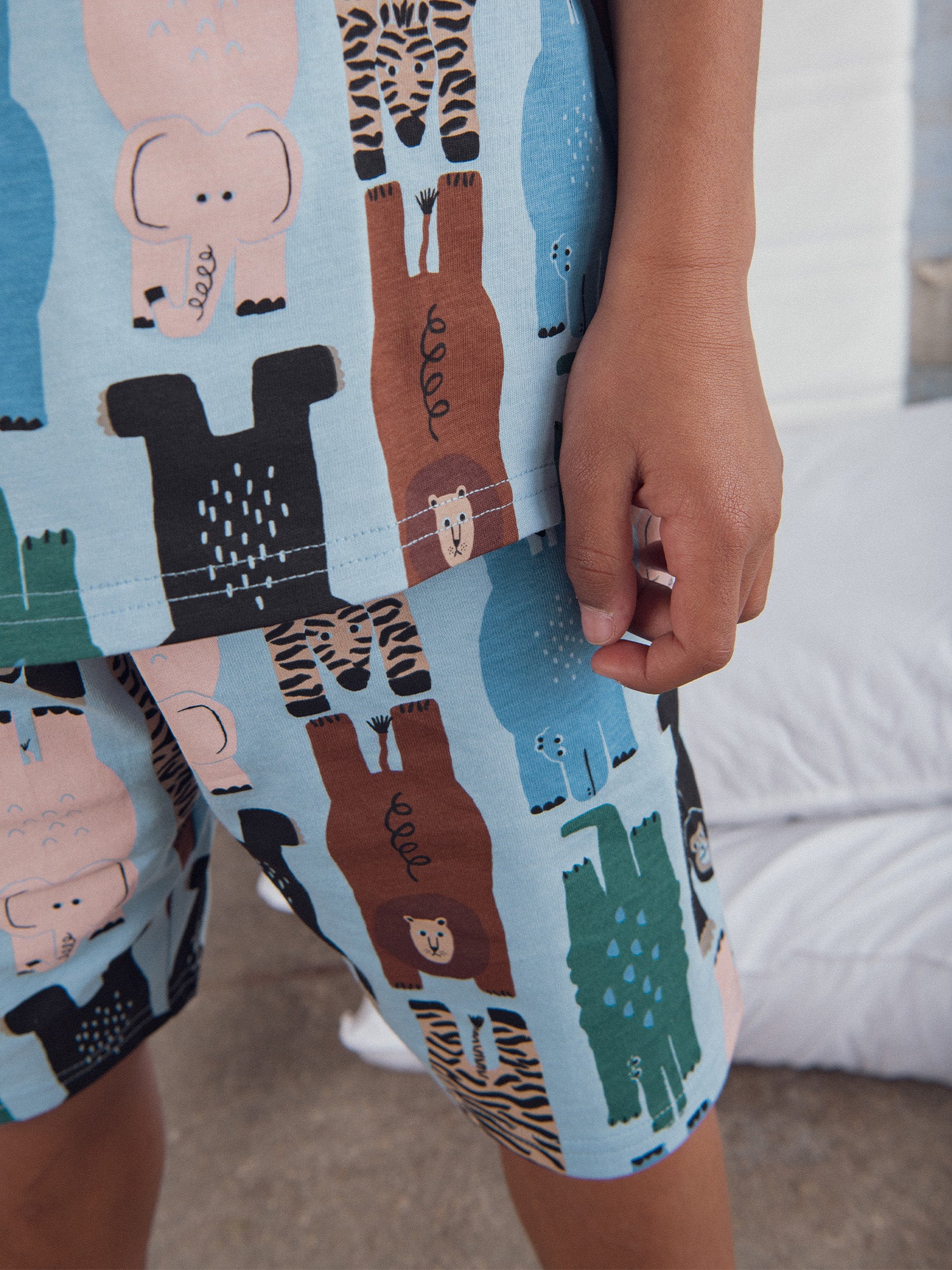 Pijama curto impresso "Jungle Party" para menino