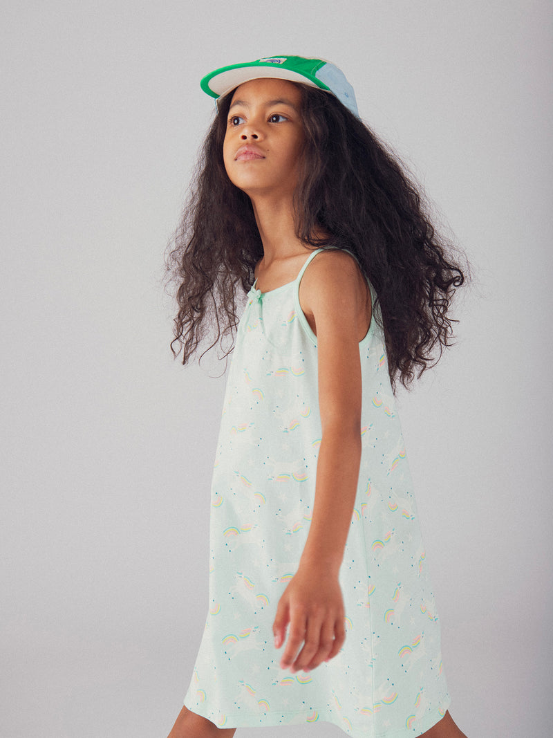 Robe de noite fosforescente com estampado de "Unicórnios Mágicos" para meninas
