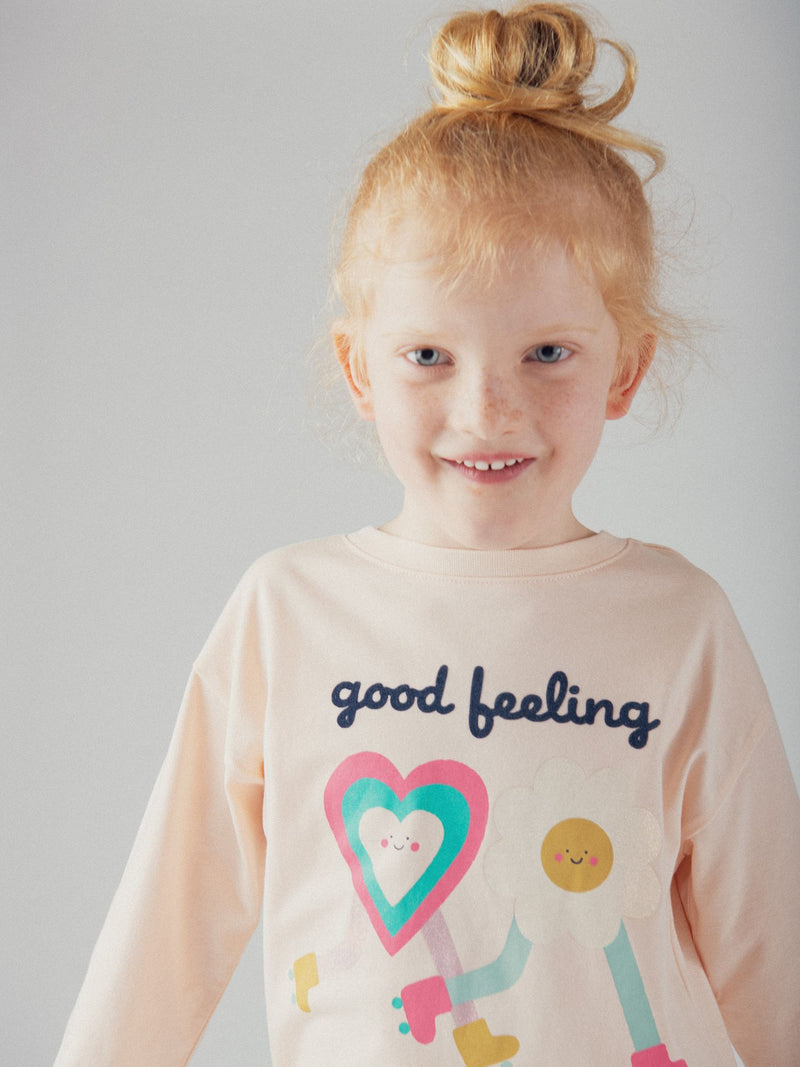 T-shirt de Mangas Longas Good Feeling para Meninas