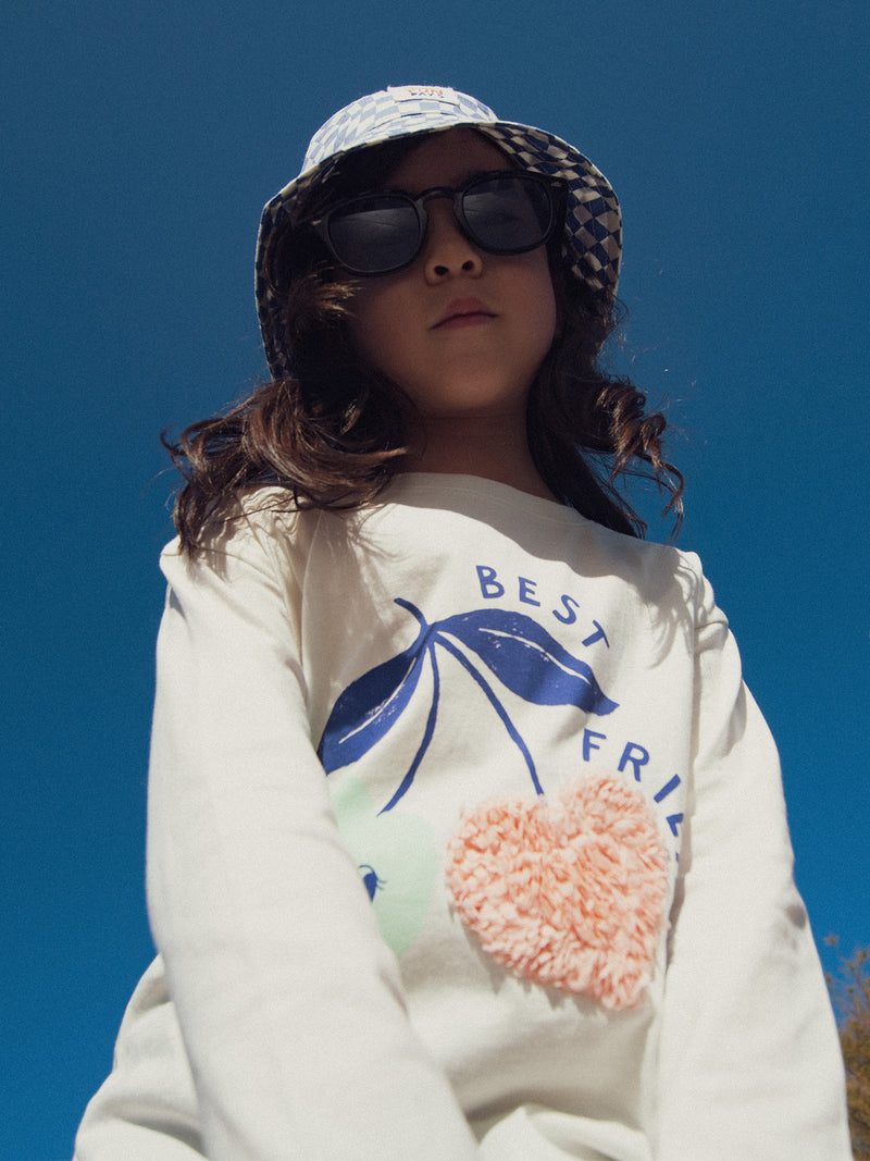 T-shirt de mangas longas com animação de cerejas para menina