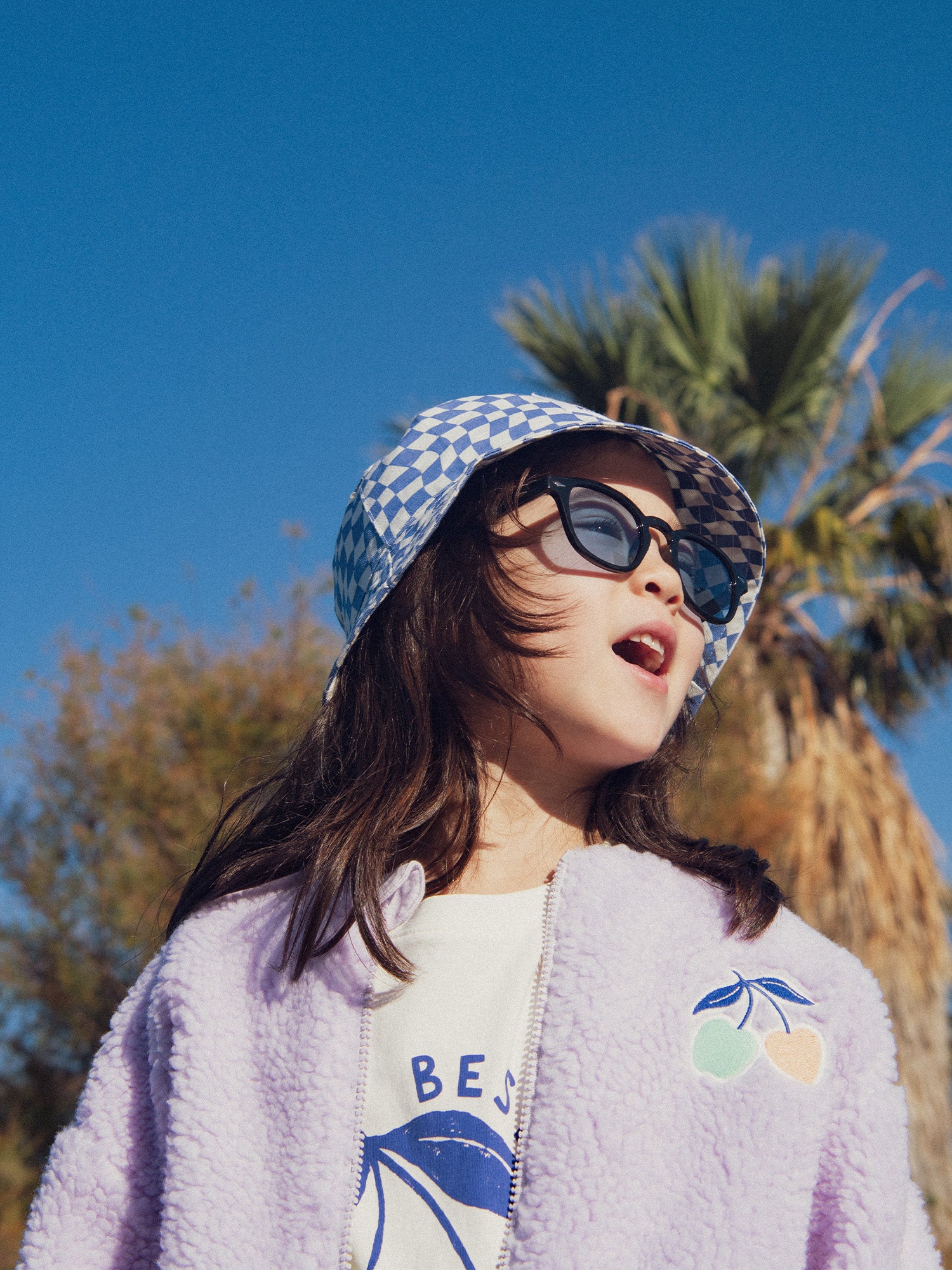 Jaqueta reversível roxa para meninas