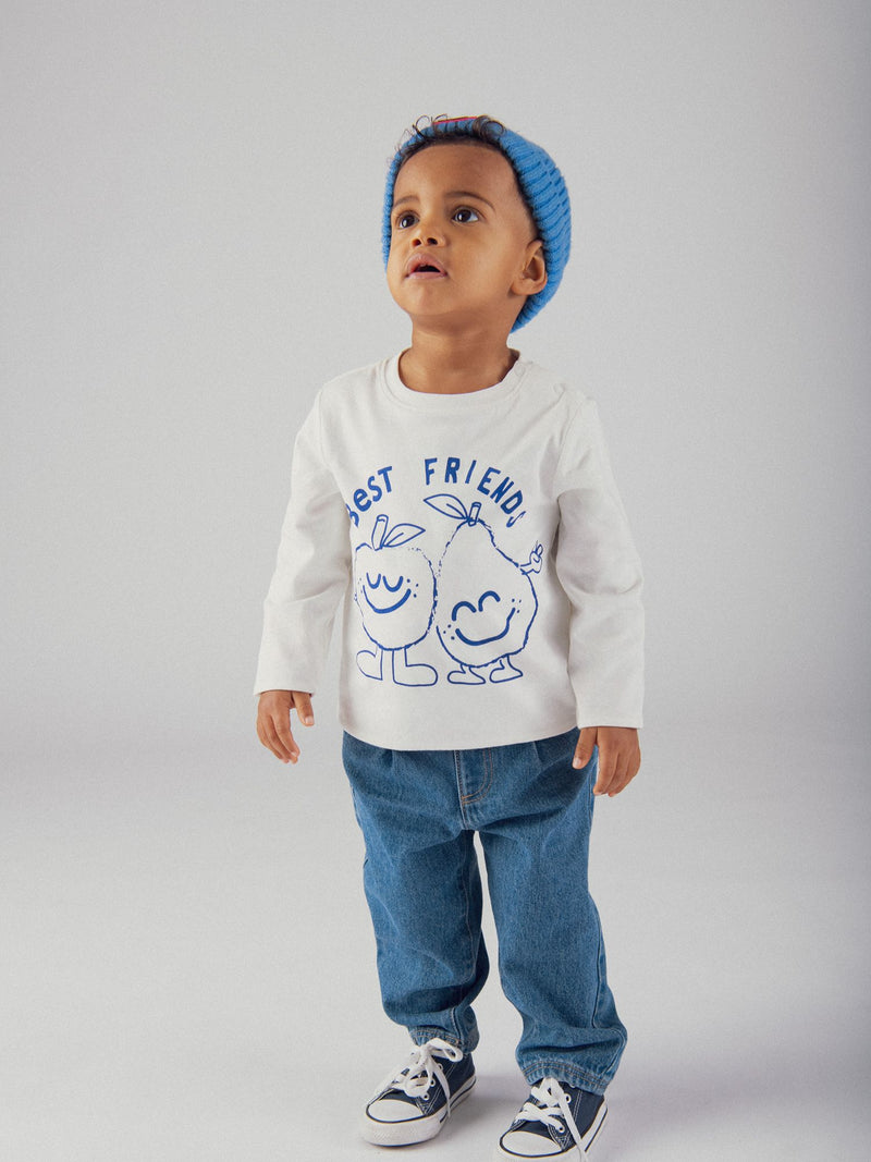 T-shirt reversível com motivo de frutas para bebé menino