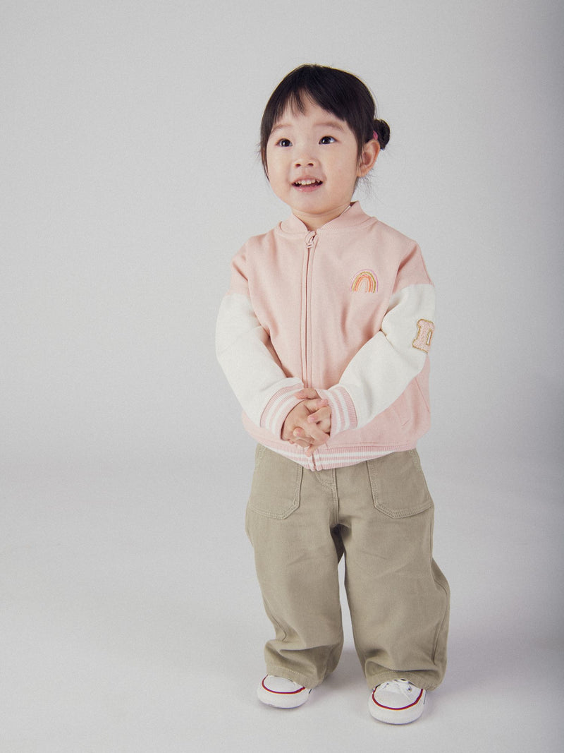 Bomber Rosa Vintage para Bebé Menina