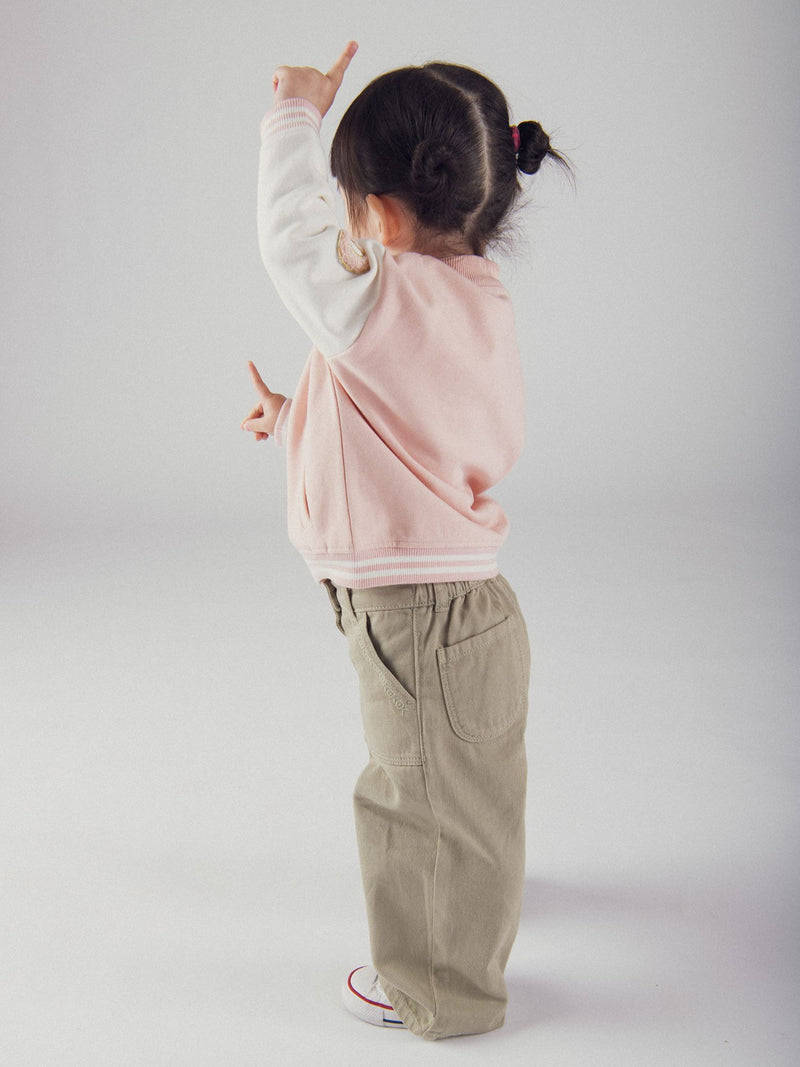 Bomber Rosa Vintage para Bebé Menina