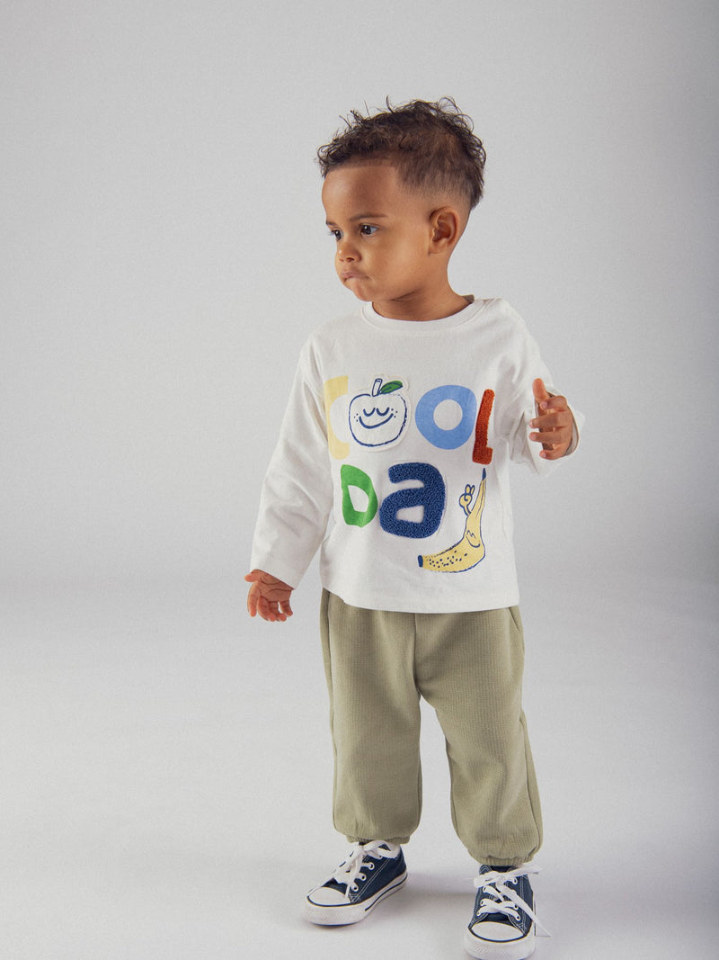 T-shirt ecru com motivo de fruta para bebé menino