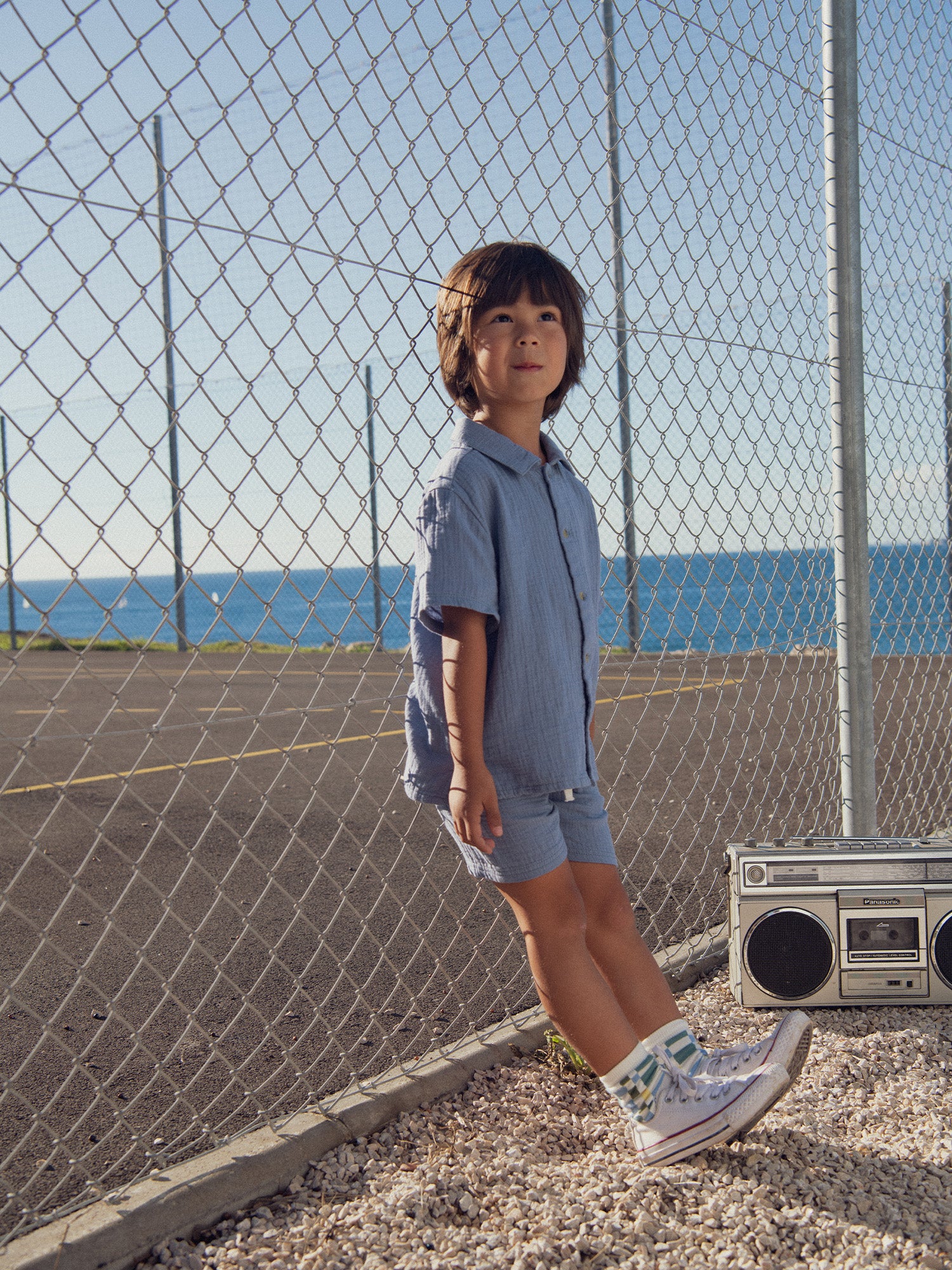 Bermuda bleu à poches pour garçon