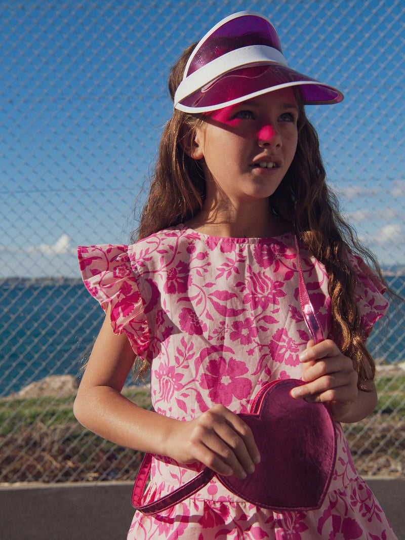 Blusa rosa com estampado floral para meninas