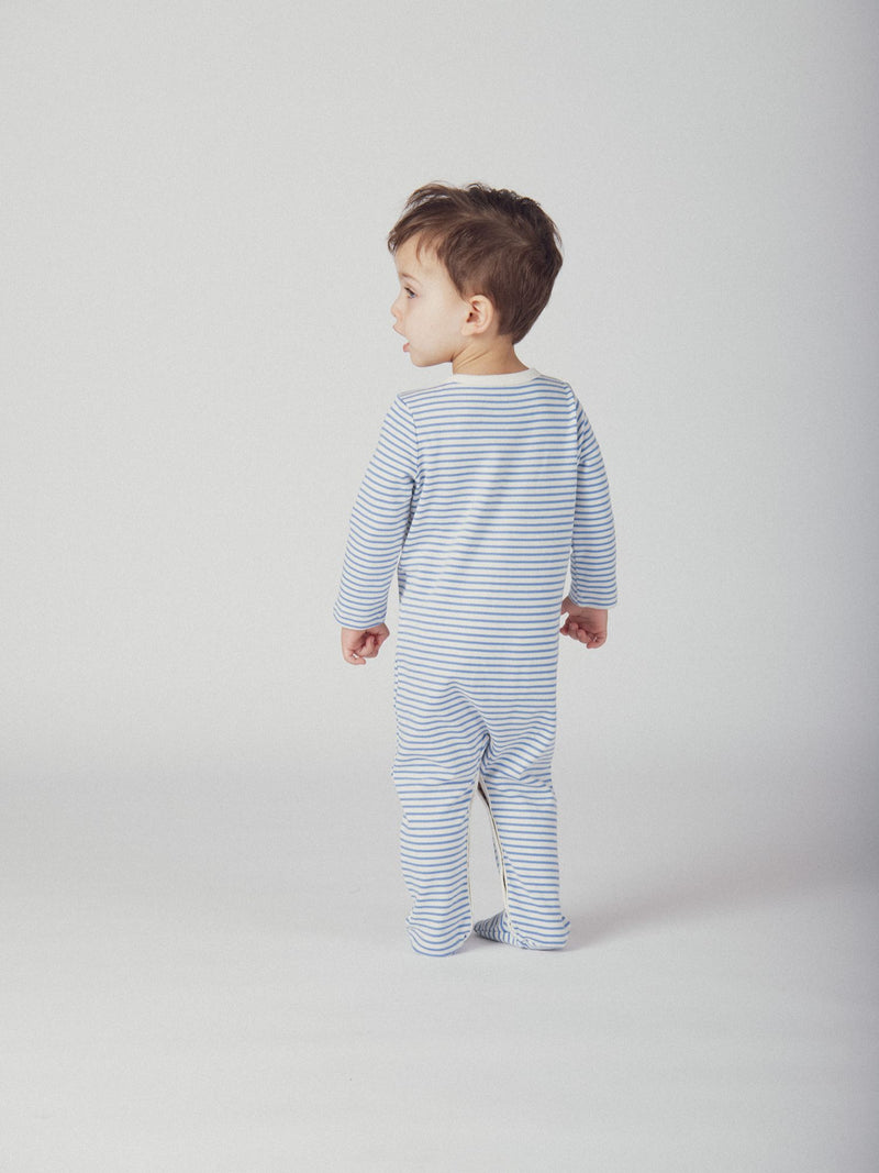 Pijama raiado com impressão de tigre para bebê menino