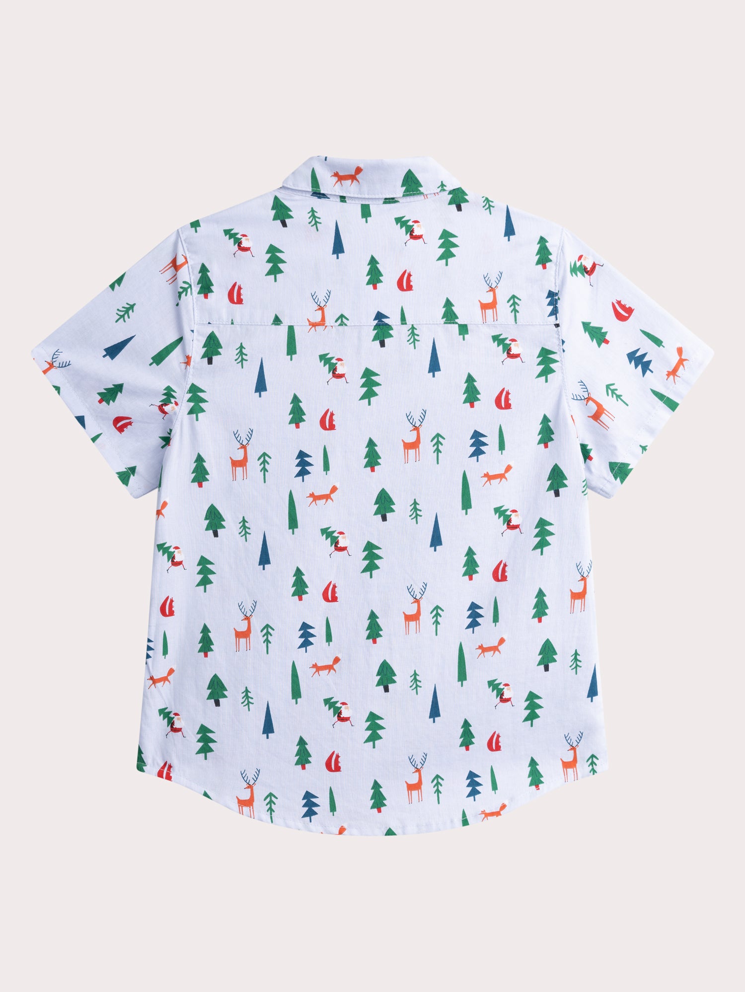 Chemise manches courtes bleue imprimée et nœud papillon