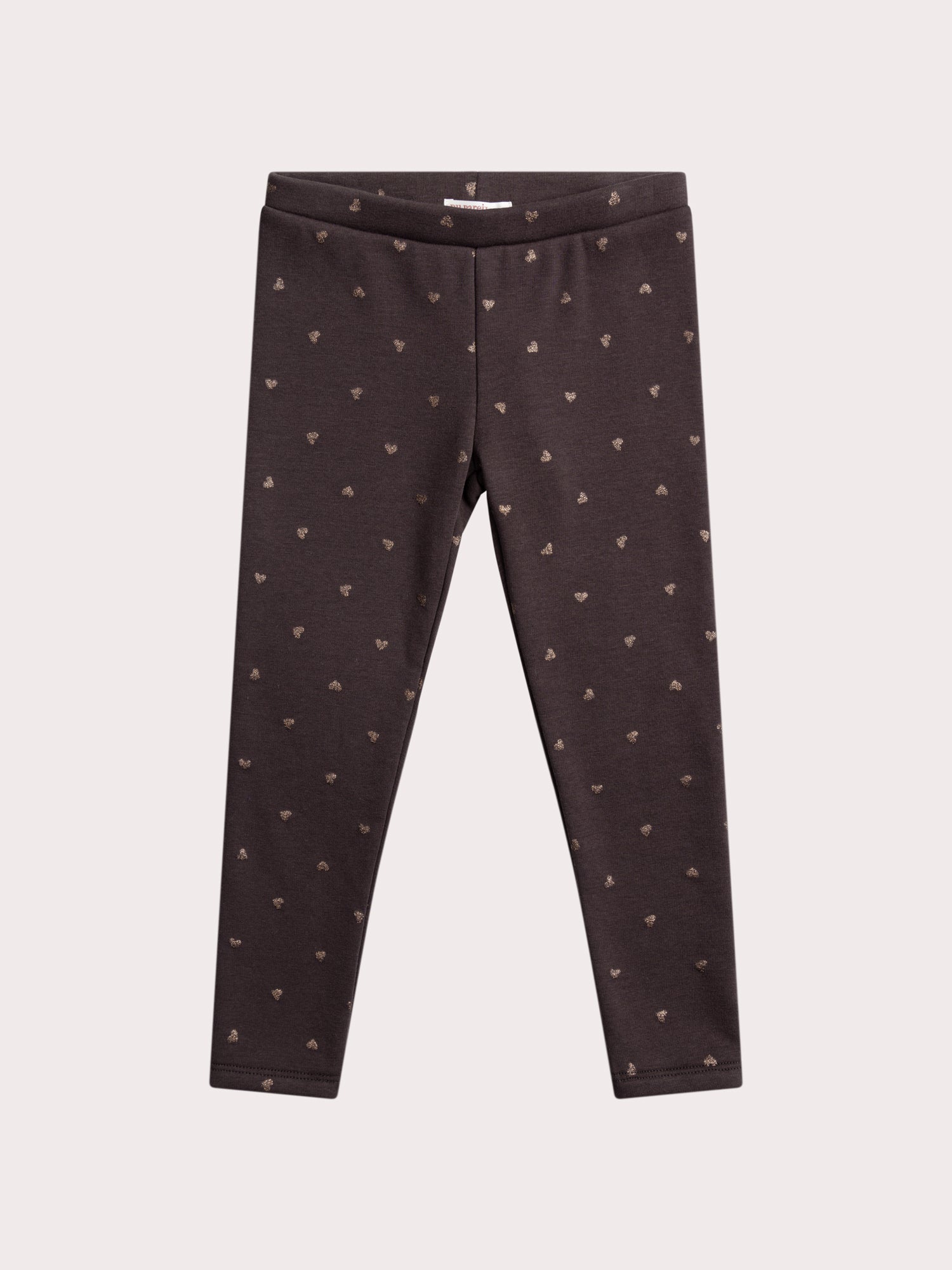 Legging com Impresso de Coração e Brilho