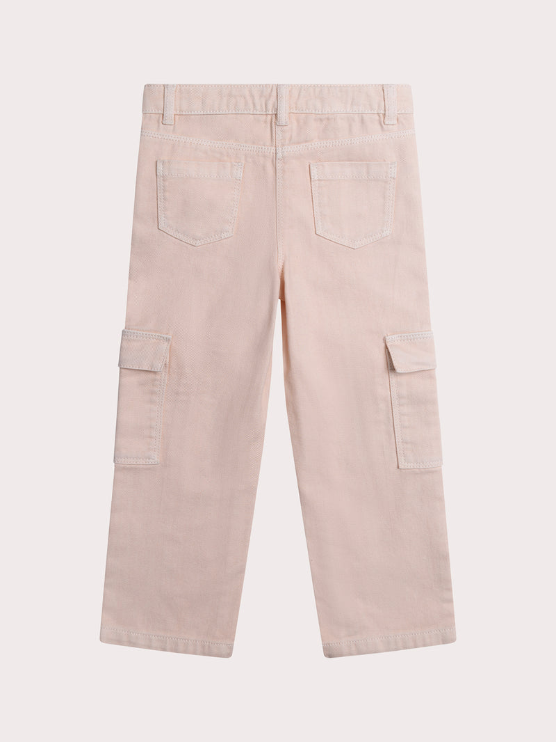 Pantalon cargo rose pale