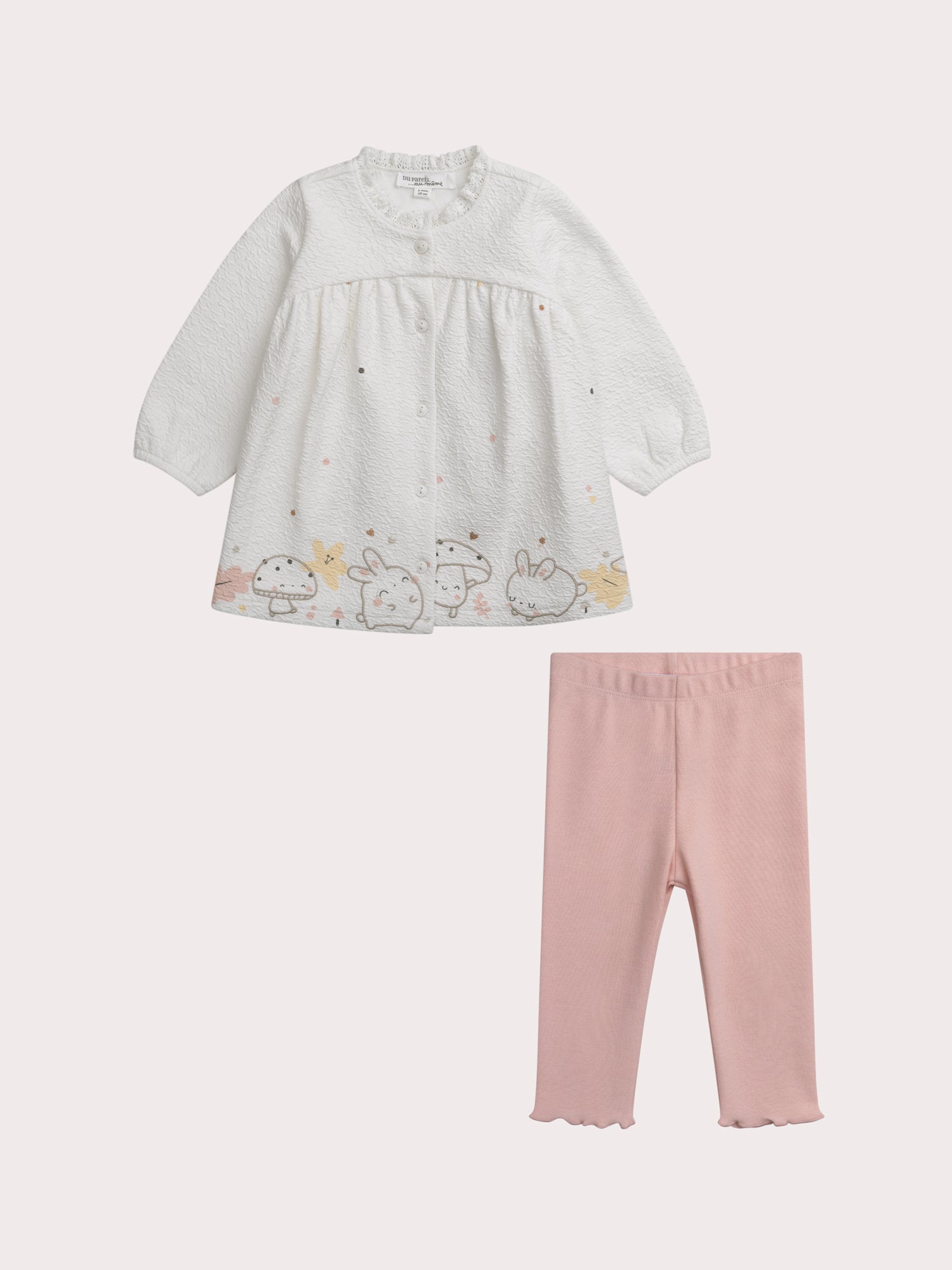 Conjunto nascimento vestido e legging para menina