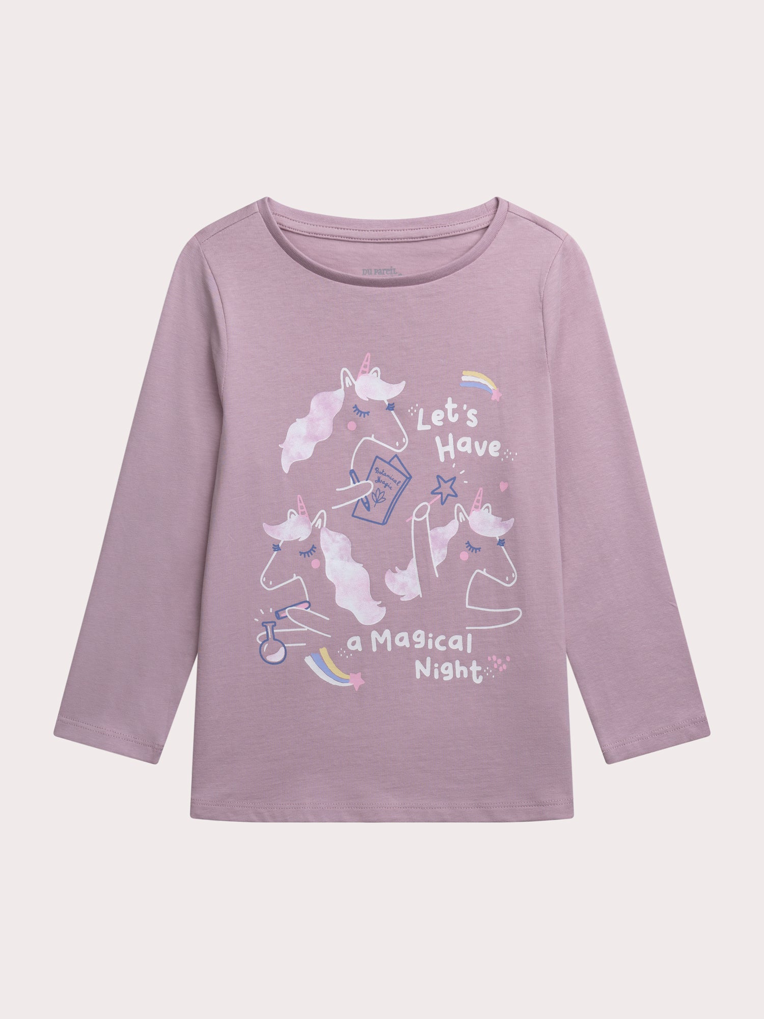 Pijama unicórnio fosforescente para menina