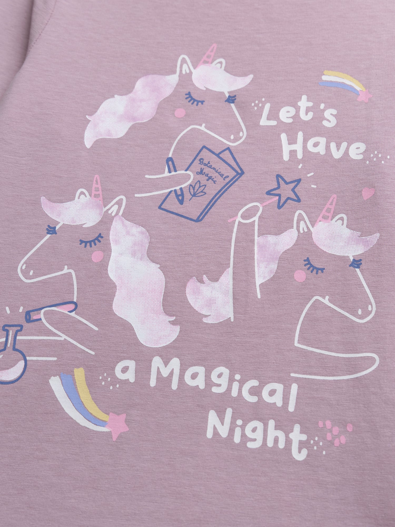 Pijama unicórnio fosforescente para menina