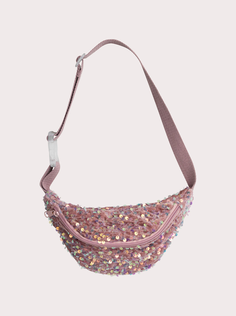 Sac banane à sequins roses pour fille