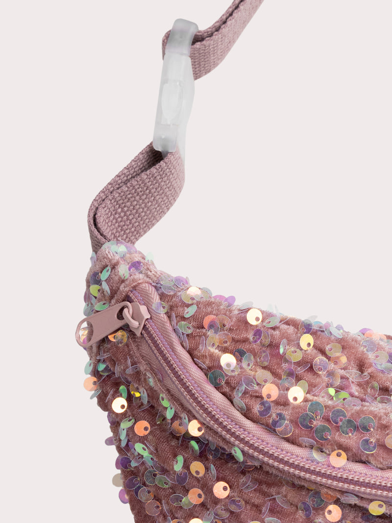 Sac banane à sequins roses pour fille