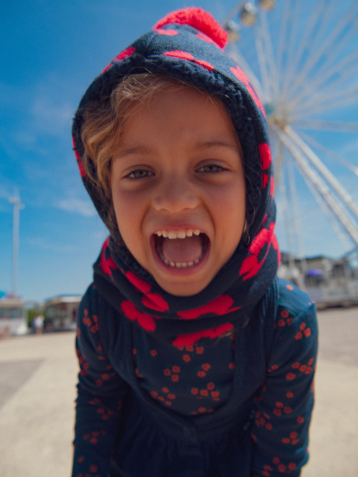 Cagoule imprimée fleur pour fille