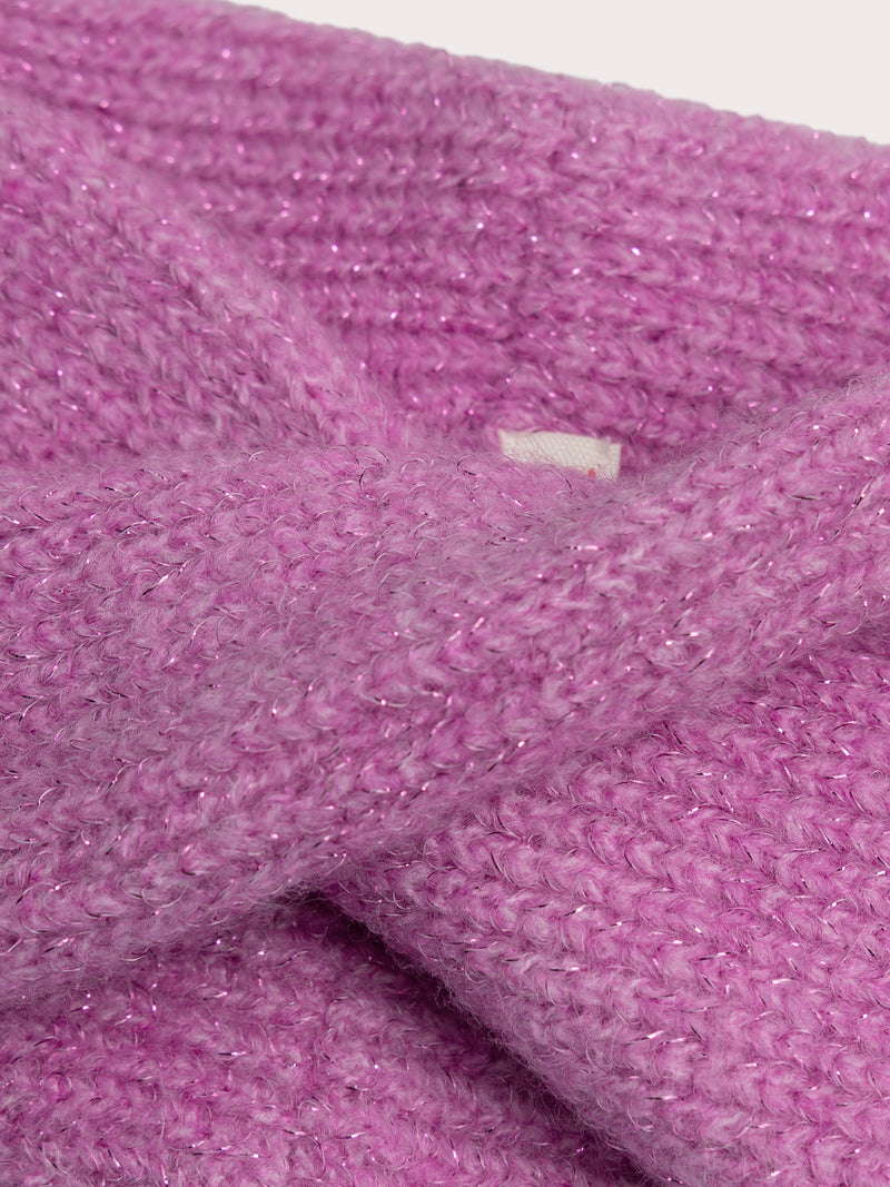 Snood violet pailleté pour bébé fille
