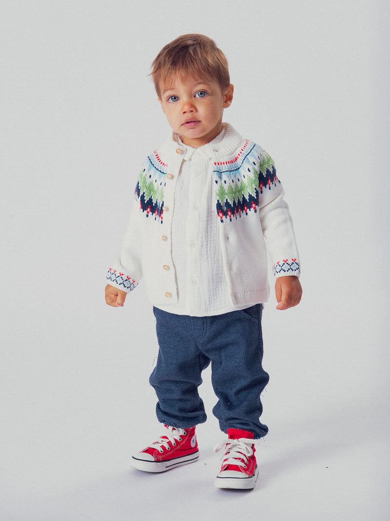 Gilet jacquard pour bébé garçon
