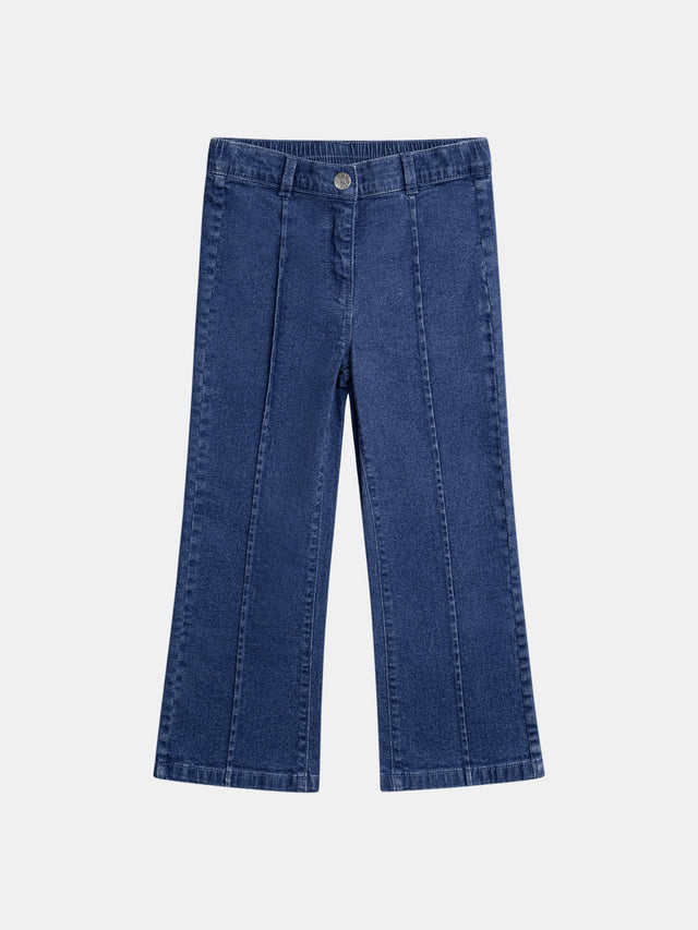 Jean bleu à poches cœur pour fille