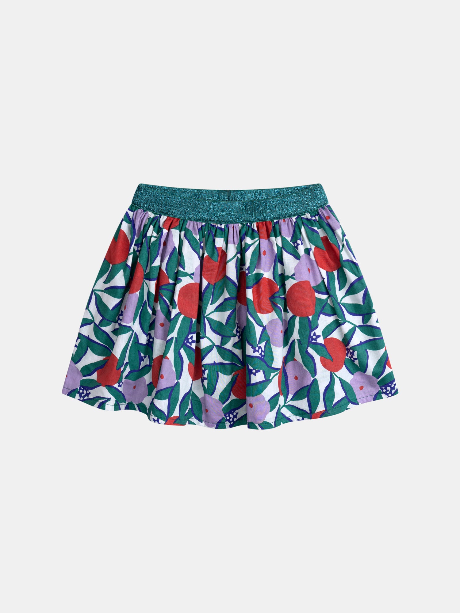 Saia reversível com estampa floral para meninas