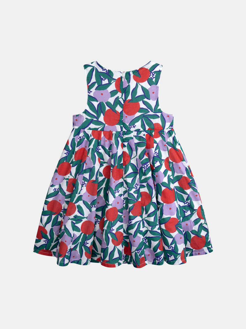 Vestido sem mangas com estampado floral para meninas