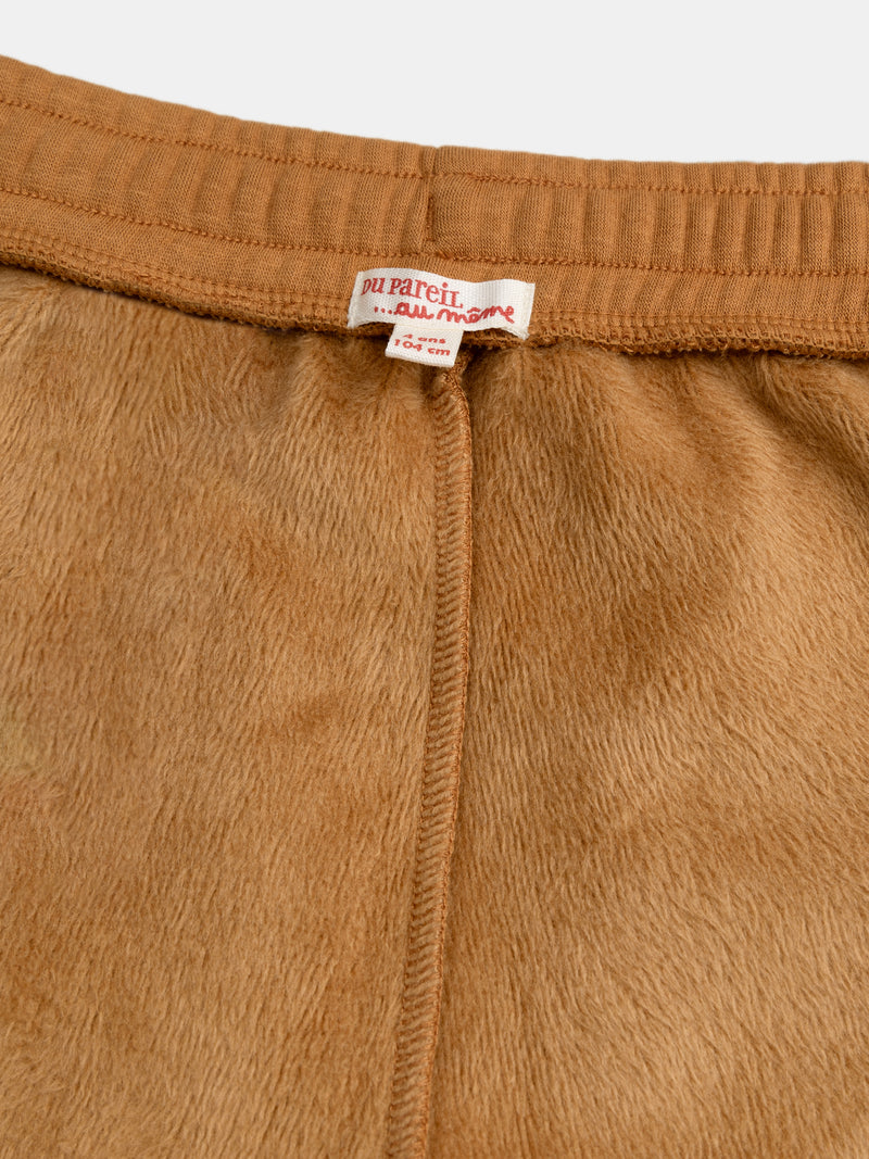 Calças de fleece castanhas forradas para meninos