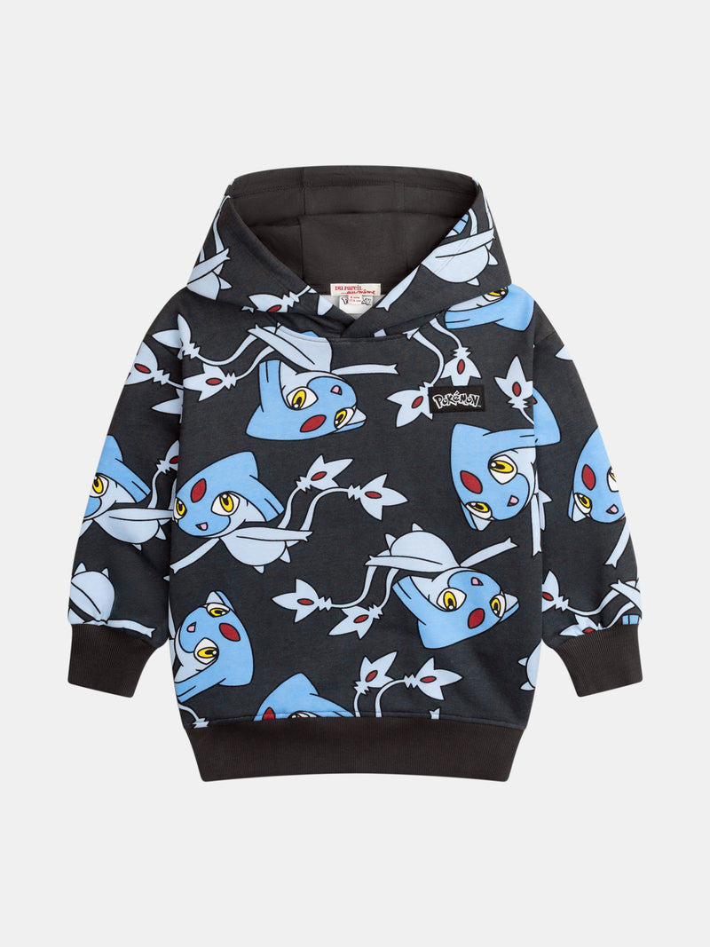 Sweatshirt cinza com estampado de Pokémon Créhelf e Créfadet