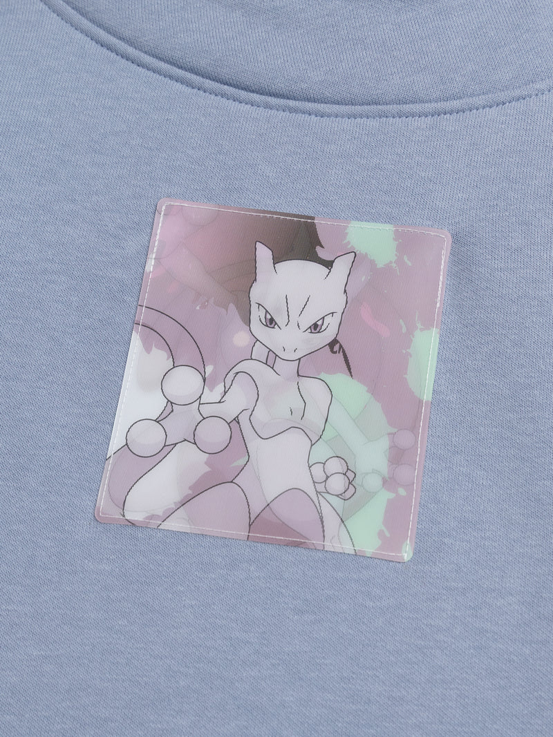 Sweat-shirt azul com insígnia Pokémon Mewtwo