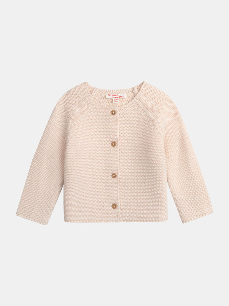 Cardigan em tricot rosa para bebés femininos