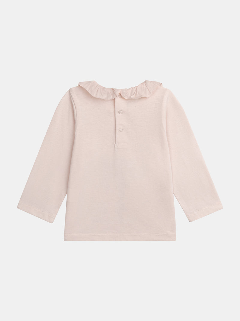 Bralete com Gola Ondulada Rosa Pálido para Bebé Menina
