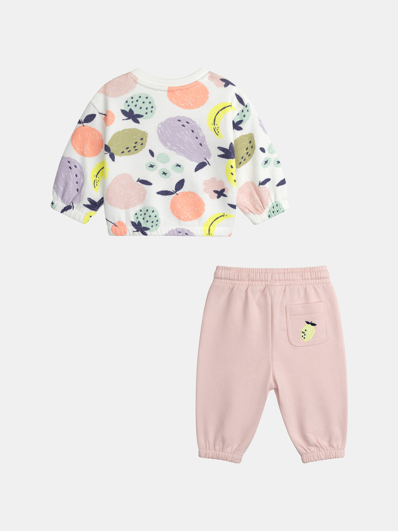 Ensemble imprimé  fruitier pour bébé fille