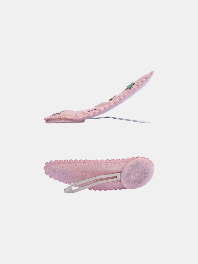 Conjunto de 2 grampos rosa estrelas para meninas