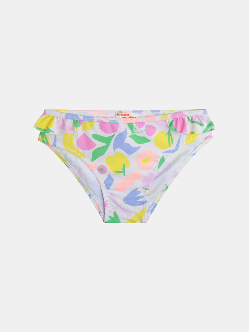 Conjunto de banho UPF 50+ 2 peças com estampado colorido para menina