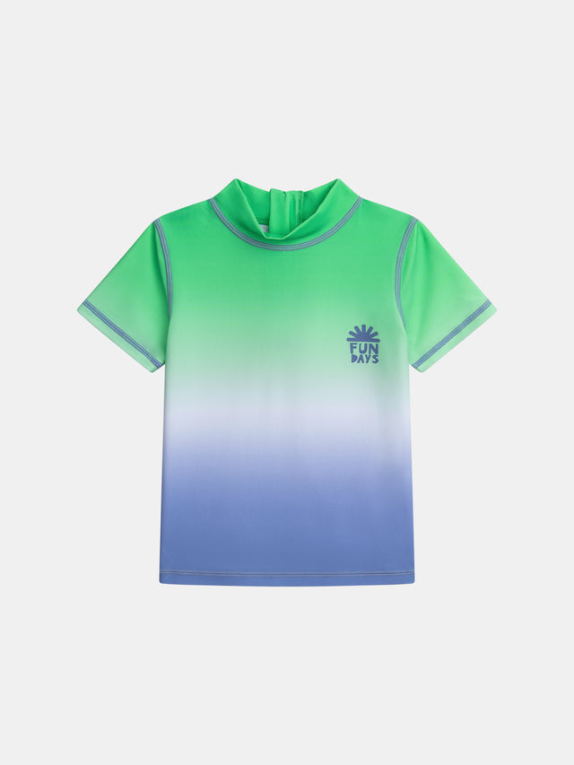 Camiseta de natação UPF 50+ bicolor tie&dye para rapazes
