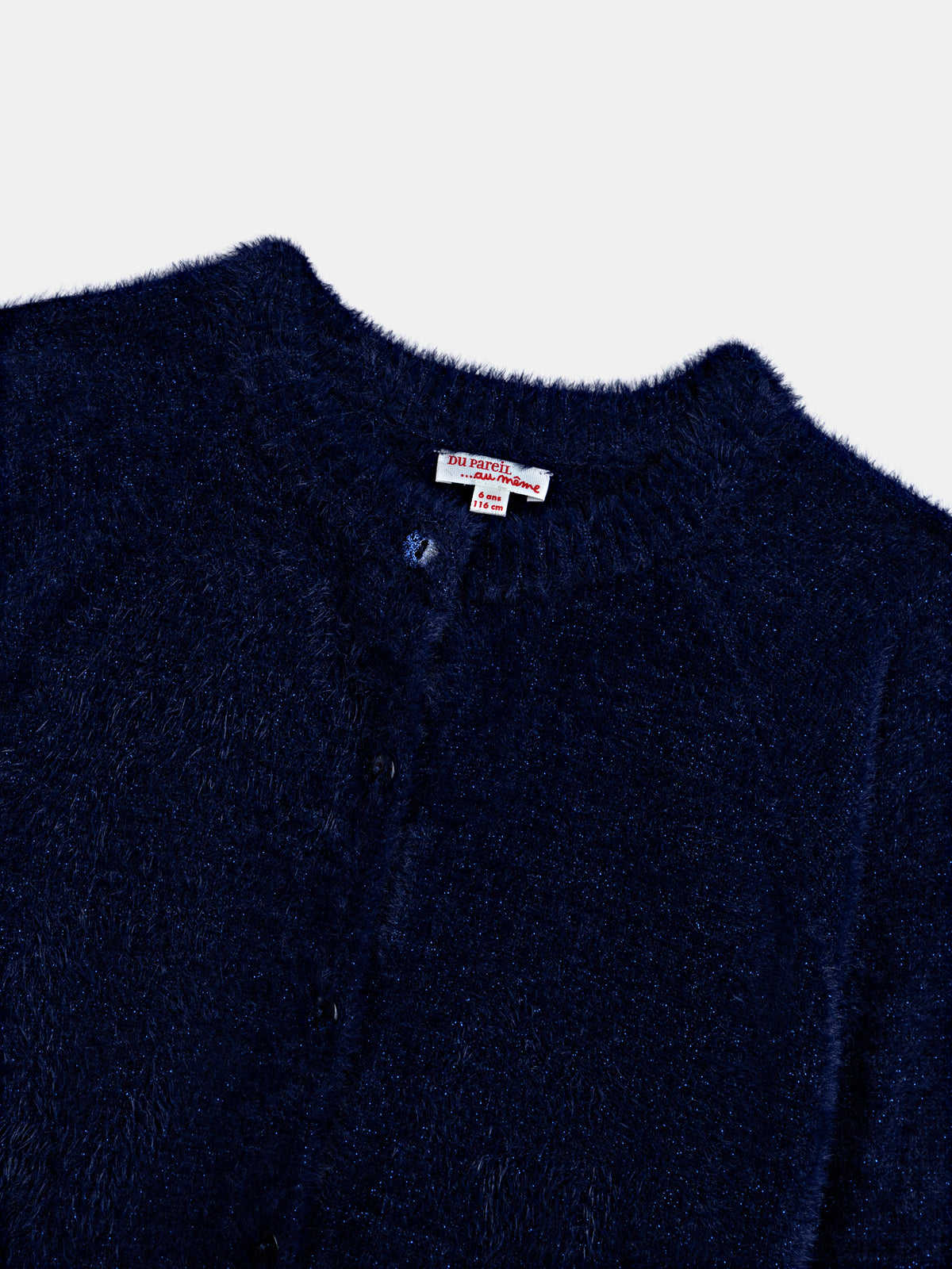 Cardigan azul marinho de malha suave para meninas
