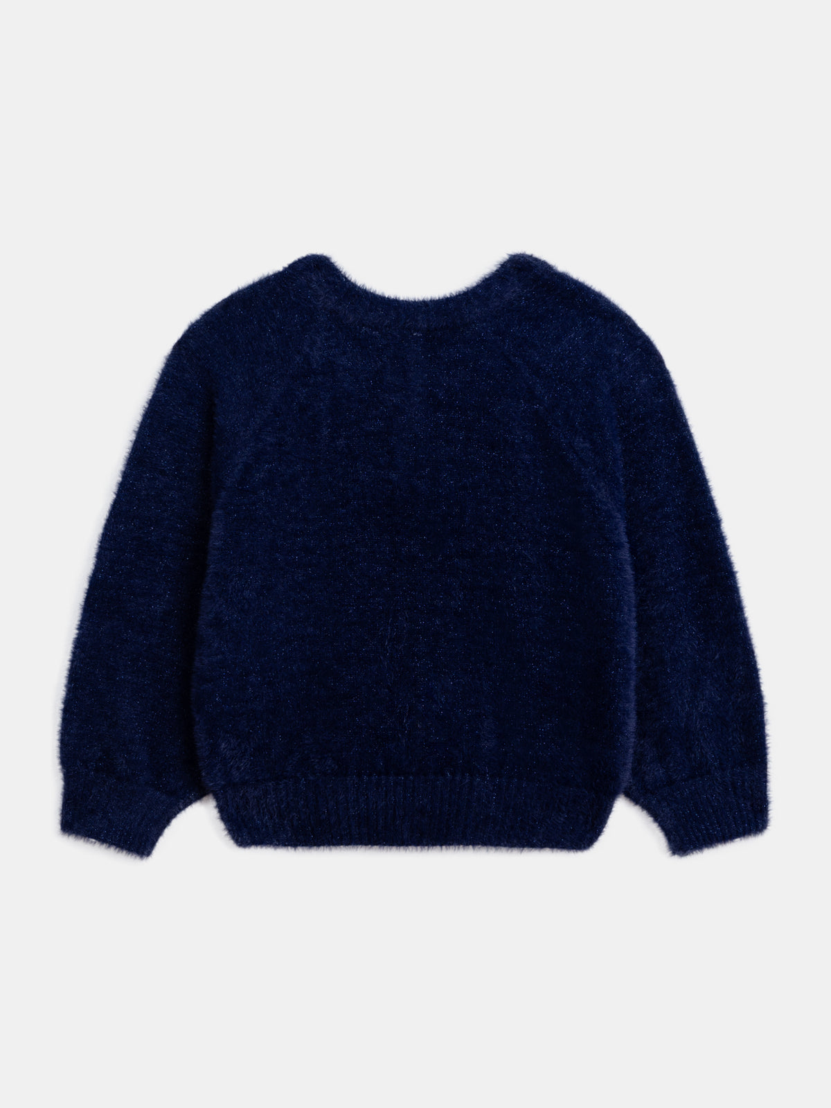 Cardigan azul marinho de malha suave para meninas