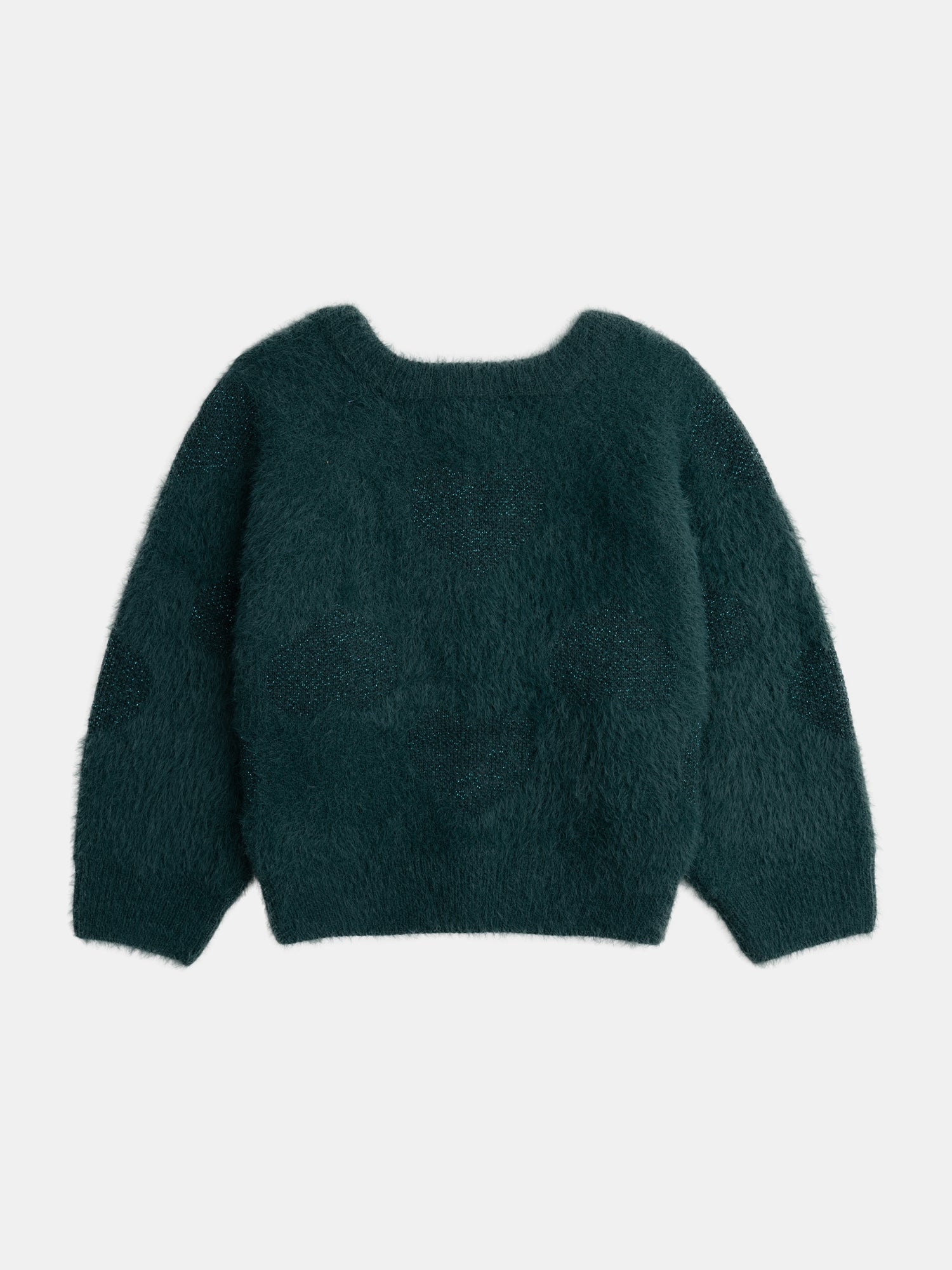 Cardigan verde com detalhes de corações para meninas