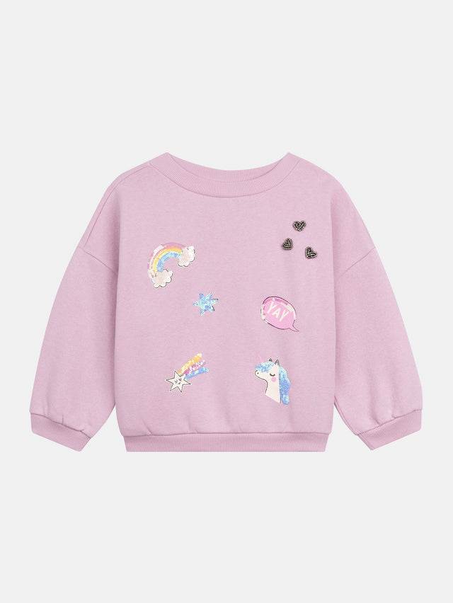 Sweatshirt rosa com animações de fantasia