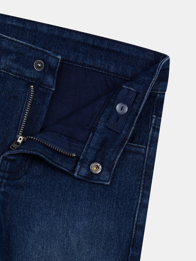 Jeans de denim azul com bolsos para menino