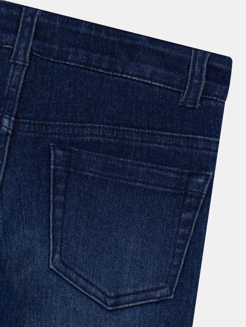 Jeans de denim azul com bolsos para menino