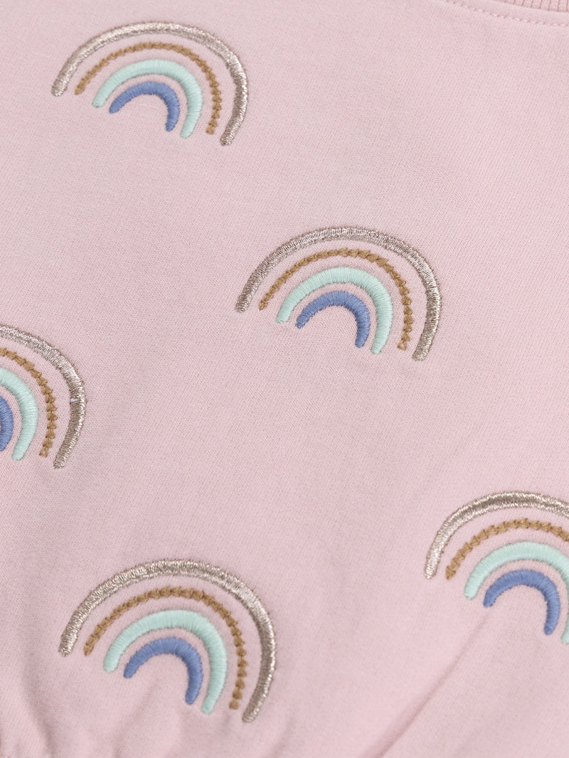 Conjunto de fato de treino e calças rosa "RAINBOW" para menina