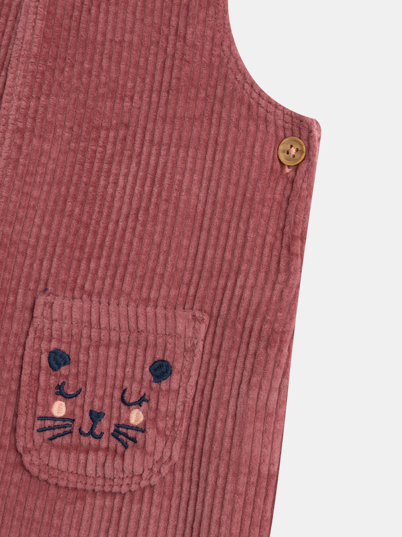 Salopette rose "Wild Campus" pour bébé fille