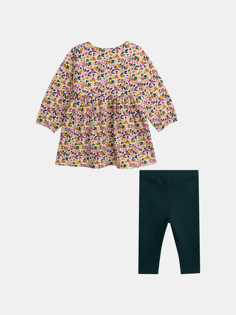 Ensemble robe imprimée et legging "Wild Campus" pour bébé fille