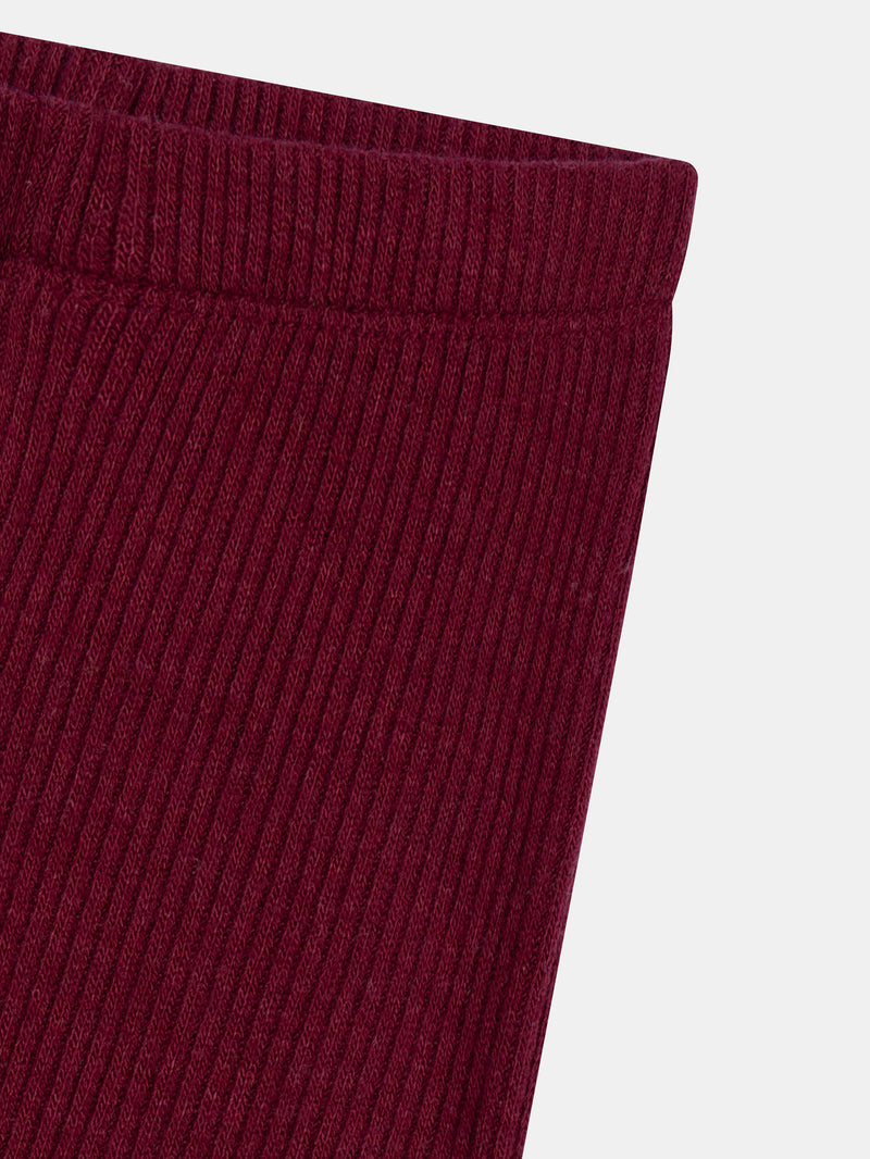 Ensemble sweat rose craie "Skater Cat" et legging côtelé prune pour bébé fille