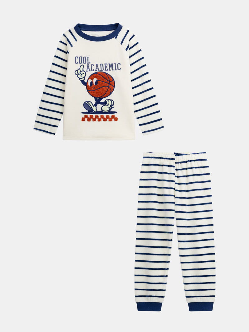 Pyjama 2 pièces en velours phosphorescent "Cool Academic " pour enfant garçon