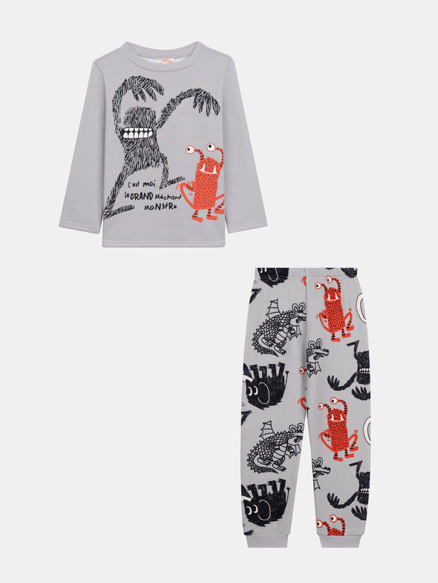 Pijama de 2 peças de polar "MONSTERS" fosforescente para rapazes