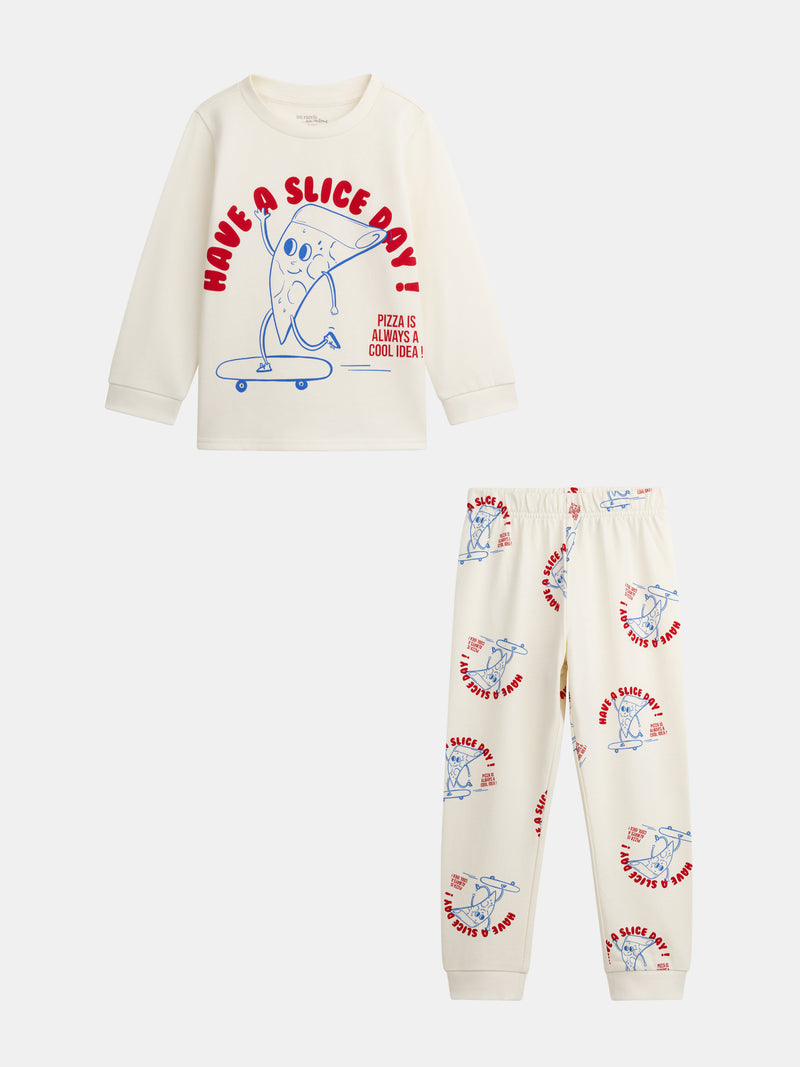 Pyjama 2 pièces en molleton imprimé "Have a Slice Day! " pour enfant garçon